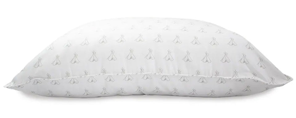 Pendleton 'Tee Pee' Print-White Pillow Set of Cotton Sateen Fabric with Hypoallergenic Polyester Filling, Great for Back Sleepers (2-pack)