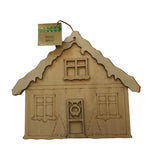 Snow Covered House with Christmas Lights and Candy Cane Waiting for Santa Claus Paintable Wooden Craft Ornament with Free Christmas Gift Bag