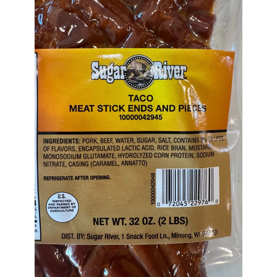 Sugar River Taco Meat Stick Ends & Pieces (32 oz) + Pickled Sausage Protein Snack Combo Pack