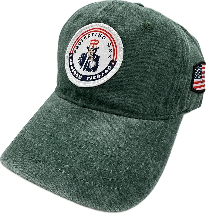 Trump Hat Trump 2024 MAGA Hat Trump 2024 Hat Make America Great Again Hat Adjustable Baseball Cap (Freedom Fighter Green)
