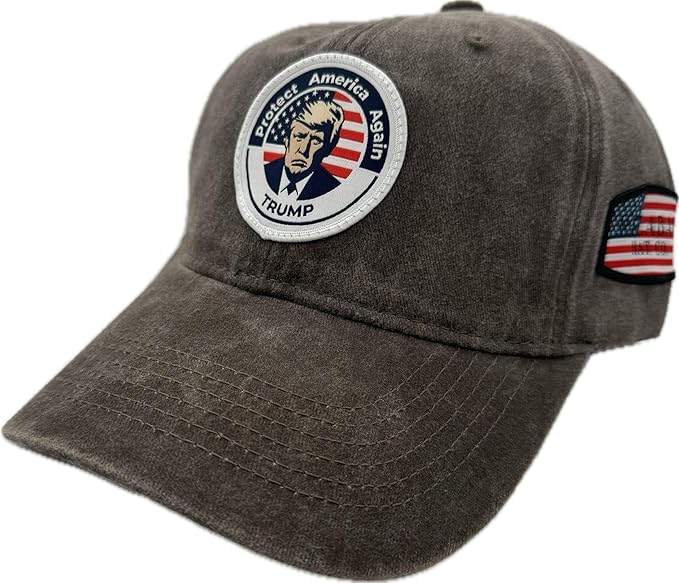Trump Hat Trump 2024 MAGA Hat Trump 2024 Hat Make America Great Again Hat Adjustable Baseball Cap (Protect America Gray)