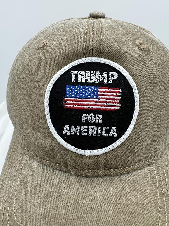 Trump Hat Trump 2024 MAGA Hat Trump 2024 Hat Make America Great Again Hat Adjustable Baseball Cap (Trump For America Khaki)
