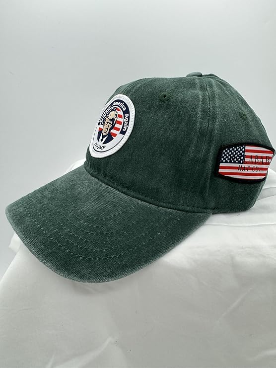 Trump Hat Trump 2024 MAGA Hat Trump 2024 Hat Make America Great Again Hat Adjustable Baseball Cap (Protect America Green)