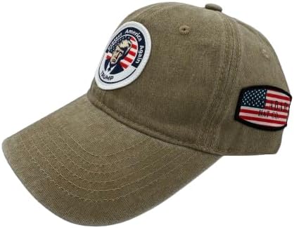 Trump Hat Trump 2024 MAGA Hat Trump 2024 Hat Make America Great Again Hat Adjustable Baseball Cap (Protect America Khaki)