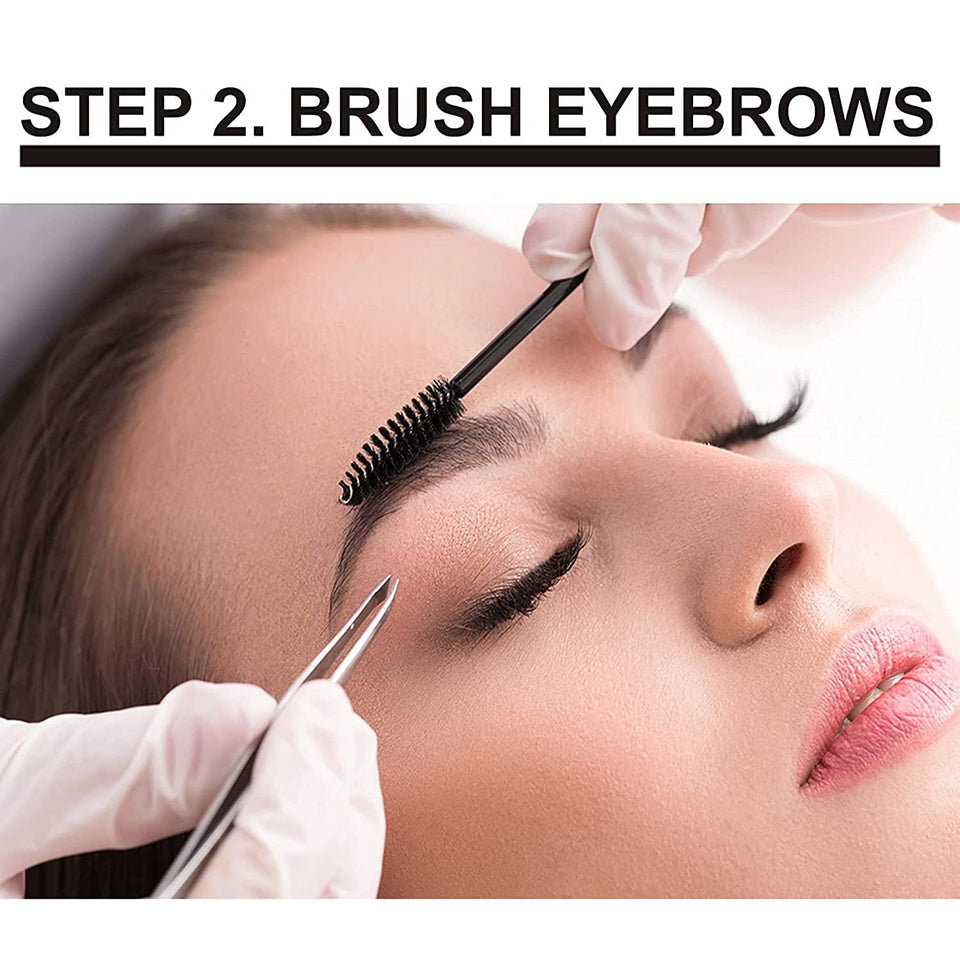 Eyebrow Extensions Kit with 1 x Trays of Mink Eyebrows in Black Comes on Mixed Length Trays 5-8 Mm Mix, Eyebrow Extension Glue Clear & Extension Tweezers by Kc Republic (Black, Violet Tweezer)