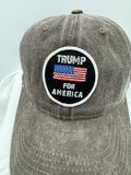 Trump Hat Trump 2024 MAGA Hat Trump 2024 Hat Make America Great Again Hat Adjustable Baseball Cap (Trump For America Gray)