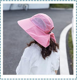 Kids Sun Hat for Boys Girls UPF 50+ UV Toddler Sun Protection with Neck Flap Adjustable Large Brim Beach Fishing Hat for Age 3-12 Pink