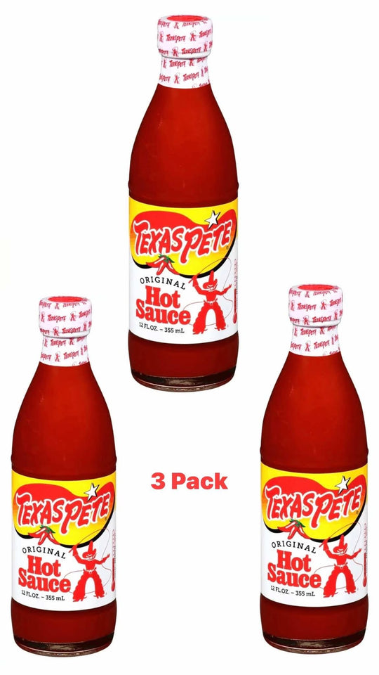 Texas Pete Original Hot Sauce (Pack of 3) Large 12 oz Bottles by Texas Pete