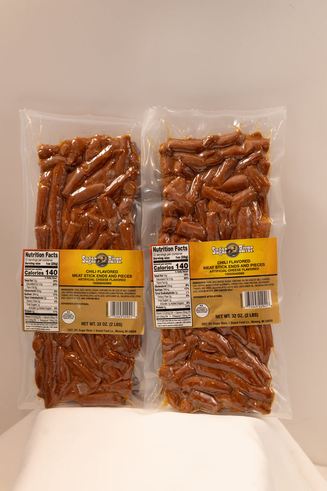 Sugar River Chili Beef Stick Ends & Pieces BULK 4 Pounds 2X 2 LBS