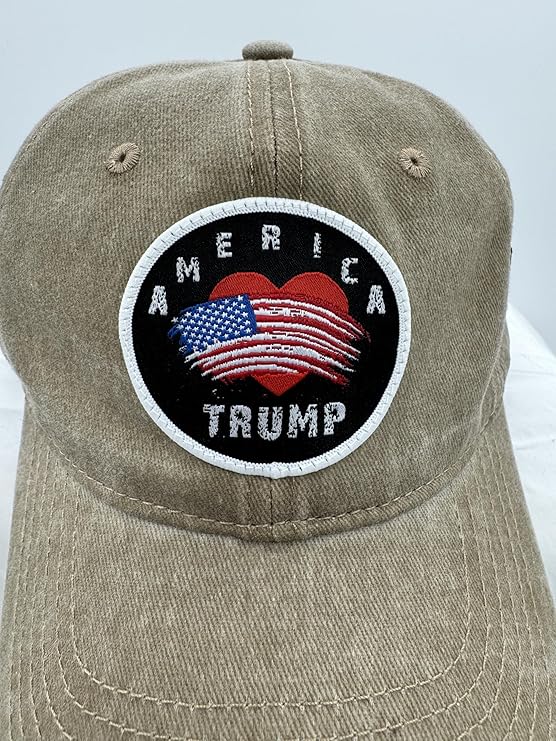 Trump Hat Trump 2024 MAGA Hat Trump 2024 Hat Make America Great Again Hat Adjustable Baseball Cap (America Loves Trump Khaki)