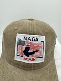 Trump Hat Trump 2024 MAGA Hat Trump 2024 Hat Make America Great Again Hat Adjustable Baseball Cap (MAGA Again Khaki)