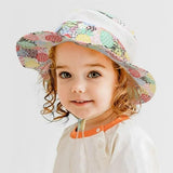 Kids Reversible Bucket Hat with Pineapple Print, for Boys & Girls Packable Fun & Cool Beach UPF 50+ Sun Protection Bucket Hat - Ages 2-13 Years