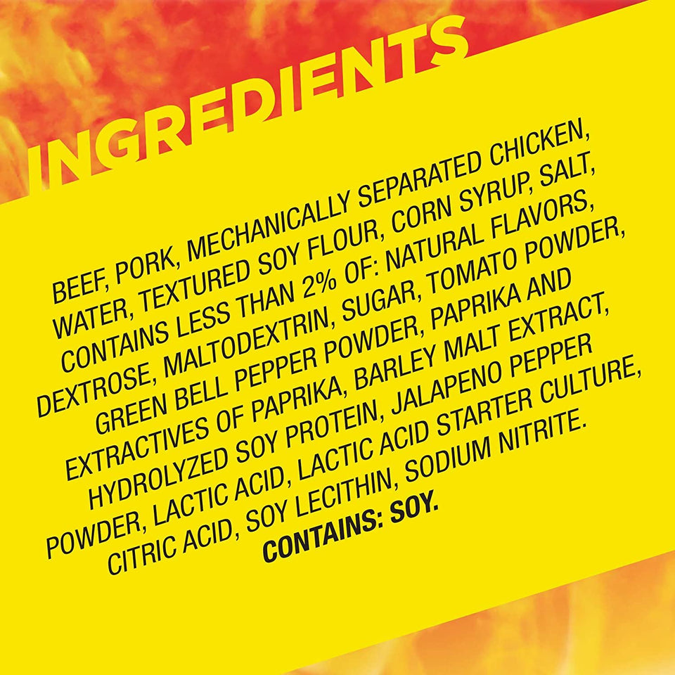 Slim Jim Giant Smoked Meat Sticks, Nacho Flavor, 6g Protein Per Stick, 0.97 oz. 2 Boxes (24 Count Each)