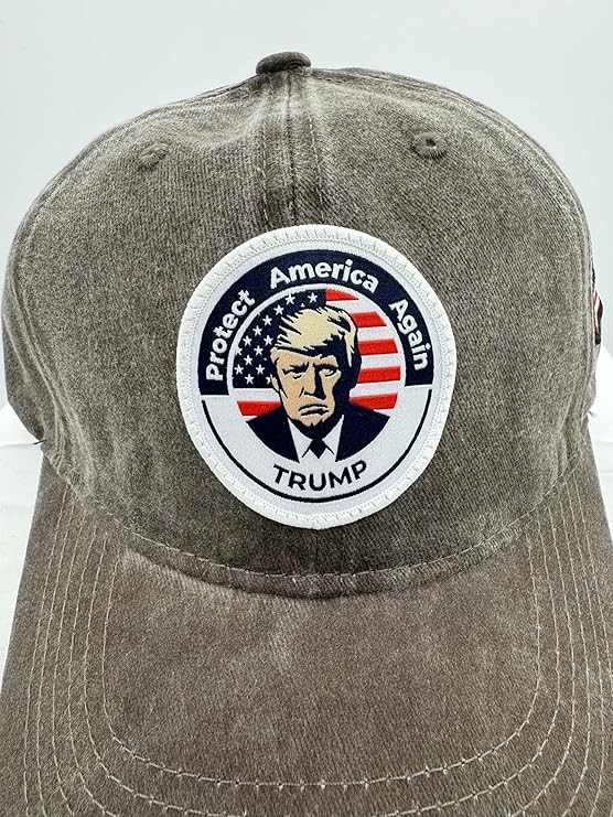 Trump Hat Trump 2024 MAGA Hat Trump 2024 Hat Make America Great Again Hat Adjustable Baseball Cap (Protect America Gray)
