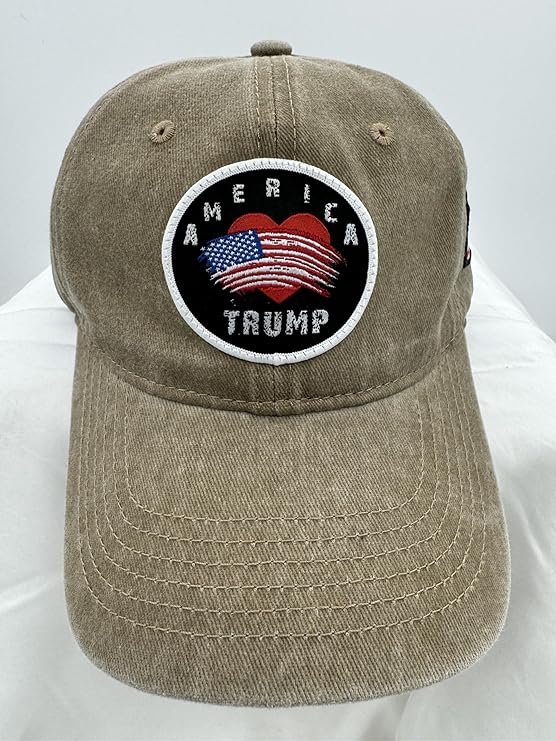 Trump Hat Trump 2024 MAGA Hat Trump 2024 Hat Make America Great Again Hat Adjustable Baseball Cap (America Loves Trump Khaki)