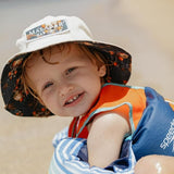 Kids Reversible Bucket Hat with Diver Skull Print, for Boys, Packable Fun & Cool Beach UPF 50+ Sun Protection Bucket Hat - Ages 2-13 Years