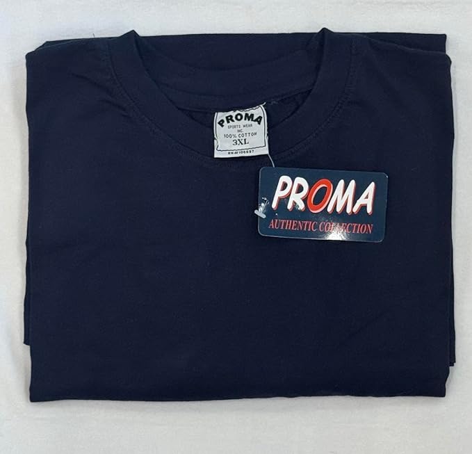 PROMA Men's 100% Cotton T-Shirt – Ultra Soft, Classic Fit, Breathable Casual Shirt Plain Tee (3XL) Blue