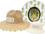 Parent-Child Matching Sun Hat Set – Adult Straw Lifeguard Hat + Kids Reversible Bucket Hat