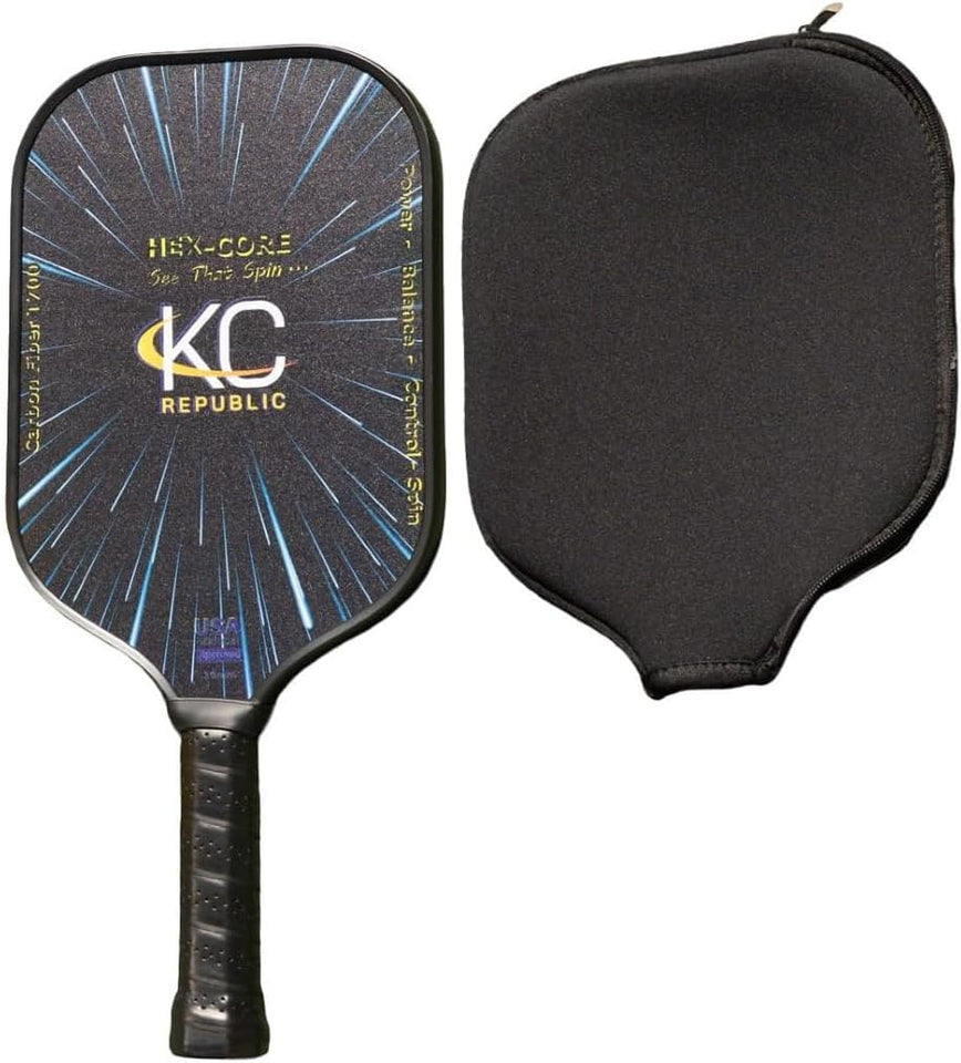 Pickleball Paddle – T700 Smooth Carbon Fiber Paddle with Cover, Thermoforming 4-Layer Racket, USAPA Approved Lightweight & 16MM Polymer Honeycomb Core