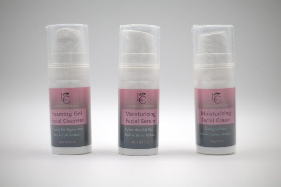 LED Mask Therapy Essentials Set Facial Cleanser Gel, Serum & Cream Set Hydrating, Firming & Pore-Minimizing Skincare Trio Moisturizing, Anti-Aging, Suitable for All Skin Types