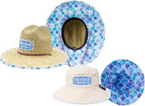 Parent-Child Matching Sun Hat Set – Adult Straw Lifeguard Hat + Kids Reversible Bucket Hat
