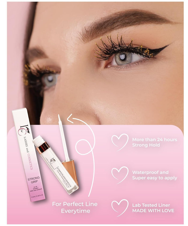 All-in-One Eyelash Extension Kit – False Lashes Set with Glue, Tweezers, LED Mirror, Lash Applicator, Strip & Cluster Lashes – DIY Natural & Glam Look