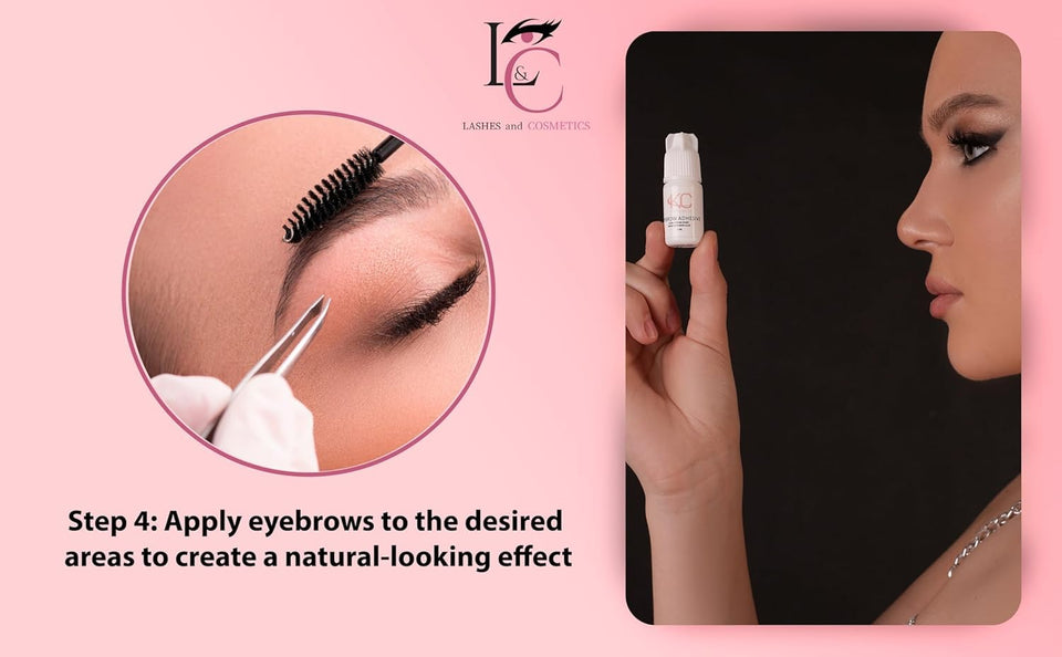Eyebrow Extensions Kit with 4 Trays of Mink Eyebrows in 2 Brown, 2 Light Brown, Comes on Mixed Length Trays 5-8 Mm Mix, Eyebrow Extension Glue & Extension Tweezers
