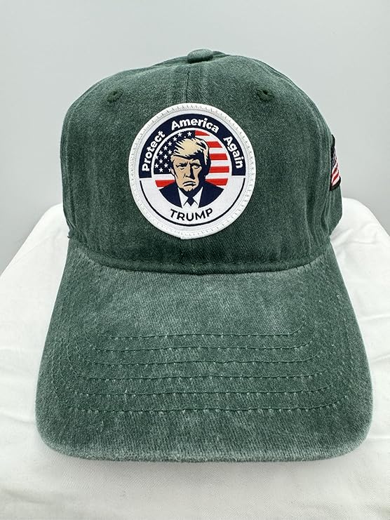 Trump Hat Trump 2024 MAGA Hat Trump 2024 Hat Make America Great Again Hat Adjustable Baseball Cap (Protect America Green)