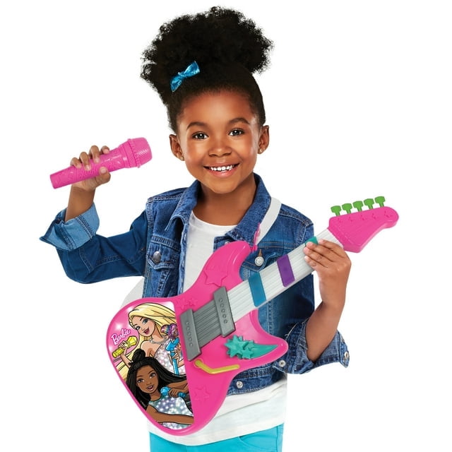 Barbie Rock Star Interactive Electronic Toy Guitar w/ Lights, Sound & Microphone