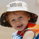 Kids Reversible Bucket Hat with Diver Skull Print, for Boys, Packable Fun & Cool Beach UPF 50+ Sun Protection Bucket Hat - Ages 2-13 Years