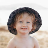 Kids Reversible Bucket Hat with Shark Print, for Boys, Packable Fun & Cool Beach UPF 50+ Sun Protection Bucket Hat - Ages 2-13 Years