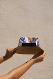 Women's Wide Brim Straw Visor Hat with Printed hat Band