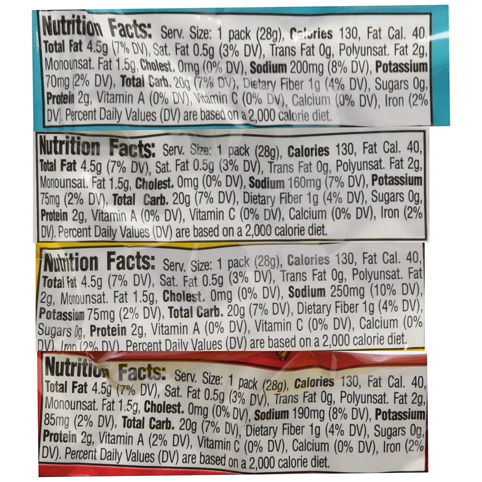 Corn Nuts Original, Ranch, BBQ, Chile Picante con Limon Crunchy Corn Kernels Variety Pack (2 Cases of 12 Bags)