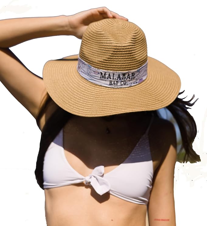 Women’s Wide Brim Foldable Sun Hat – UPF 50+ Packable Summer Beach Hat with Decorative Band