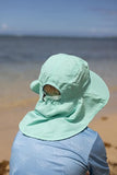 Kids Sun Hat for Boys Girls UPF 50+ UV Toddler Sun Protection with Neck Flap Adjustable Large Brim Beach Fishing Hat for Age 3-12 Aqua Blue
