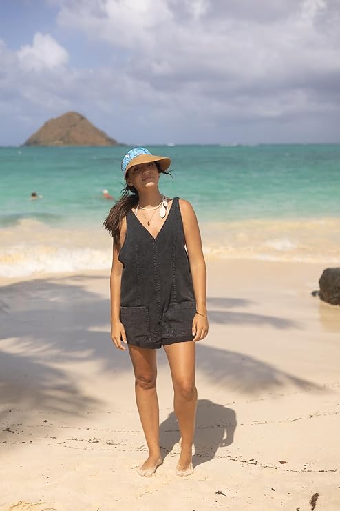Women's Wide Brim Straw Visor Hat with Printed hat Band