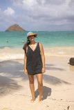 Women's Wide Brim Straw Visor Hat with Printed hat Band