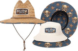 Parent-Child Matching Sun Hat Set – Adult Straw Lifeguard Hat + Kids Reversible Bucket Hat