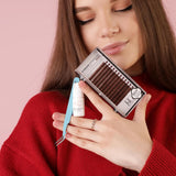 Eyebrow Extensions Kit with 4 Trays of Mink Eyebrows in 2 Brown, 2 Light Brown, Comes on Mixed Length Trays 5-8 Mm Mix, Eyebrow Extension Glue & Extension Tweezers