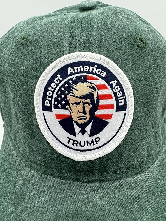 Trump Hat Trump 2024 MAGA Hat Trump 2024 Hat Make America Great Again Hat Adjustable Baseball Cap (Protect America Green)