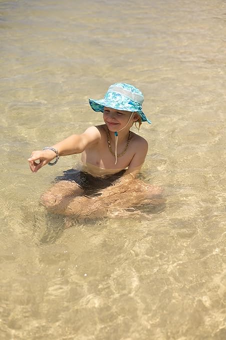 Kids Sun Hat for Boys Girls UPF 50+ UV Toddler Sun Protection with Neck Flap Adjustable Large Brim Beach Fishing Hat, Ages 3-12+