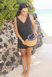 Women's Wide Brim Straw Visor Hat with Printed hat Band