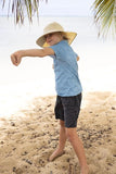 Kids Sun Hat for Boys Girls UPF 50+ UV Toddler Sun Protection with Neck Flap Adjustable Large Brim Beach Fishing Hat for Age 3-12 Off-White
