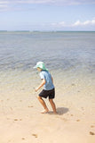 Kids Sun Hat for Boys Girls UPF 50+ UV Toddler Sun Protection with Neck Flap Adjustable Large Brim Beach Fishing Hat for Age 3-12 Aqua Blue