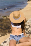 Women’s Wide Brim Foldable Sun Hat – UPF 50+ Packable Summer Beach Hat with Decorative Band