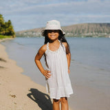 Kids Reversible Bucket Hat with Pineapple Print, for Girls, Packable Fun & Cool Beach UPF 50+ Sun Protection Bucket Hat - Ages 2-13 Years