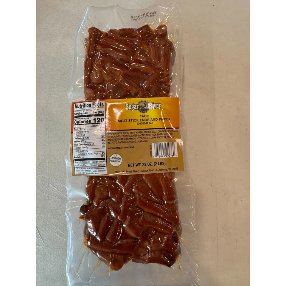Sugar River Taco Meat Stick Ends & Pieces (32 oz) + Pickled Sausage Protein Snack Combo Pack