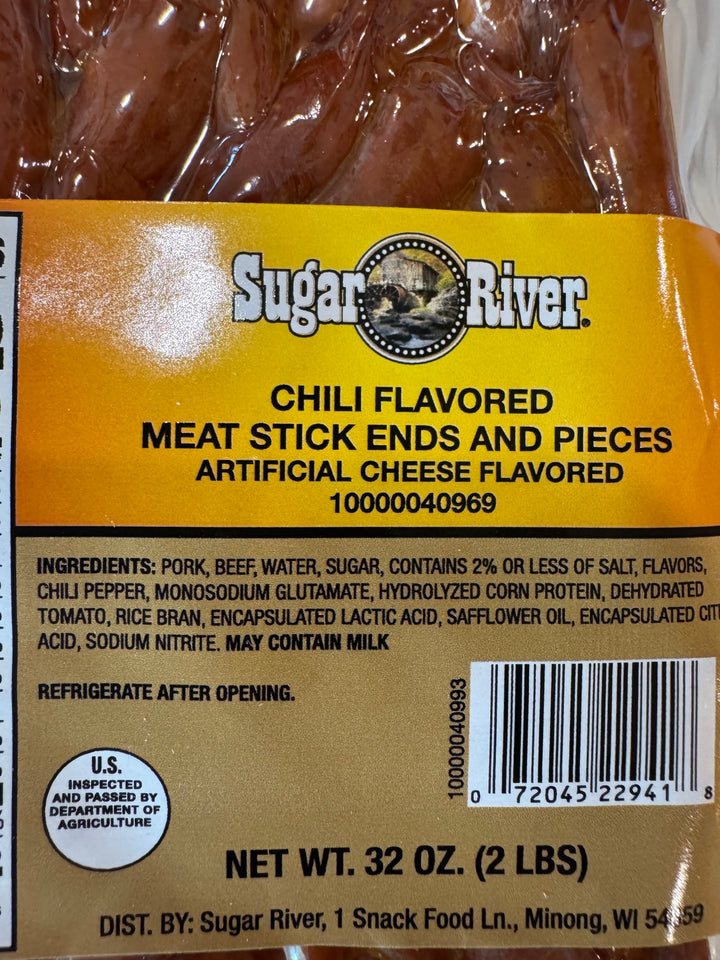 Sugar River Chili Meat Snack Links Ends & Pieces 2 lbs (Chili Flavored Meat)