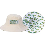 Kids Reversible Bucket Hat with Pineapple Print, for Girls, Packable Fun & Cool Beach UPF 50+ Sun Protection Bucket Hat - Ages 2-13 Years