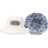 Kids Reversible Bucket Hat with Shark Print, for Boys, Packable Fun & Cool Beach UPF 50+ Sun Protection Bucket Hat - Ages 2-13 Years